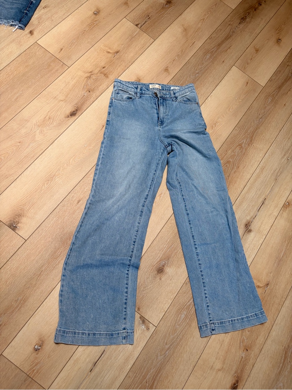 Oat New York Light Blue Wide-Leg High-Rise Jeans